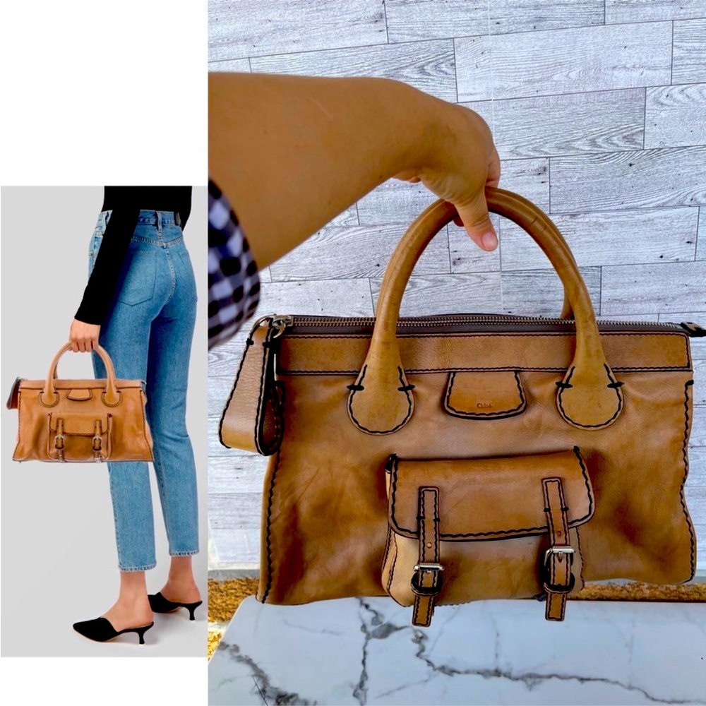 CHLOÉ
Edith Handle Bag in tan